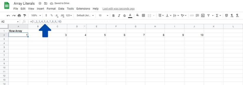 How to Create Arrays in Google Sheets