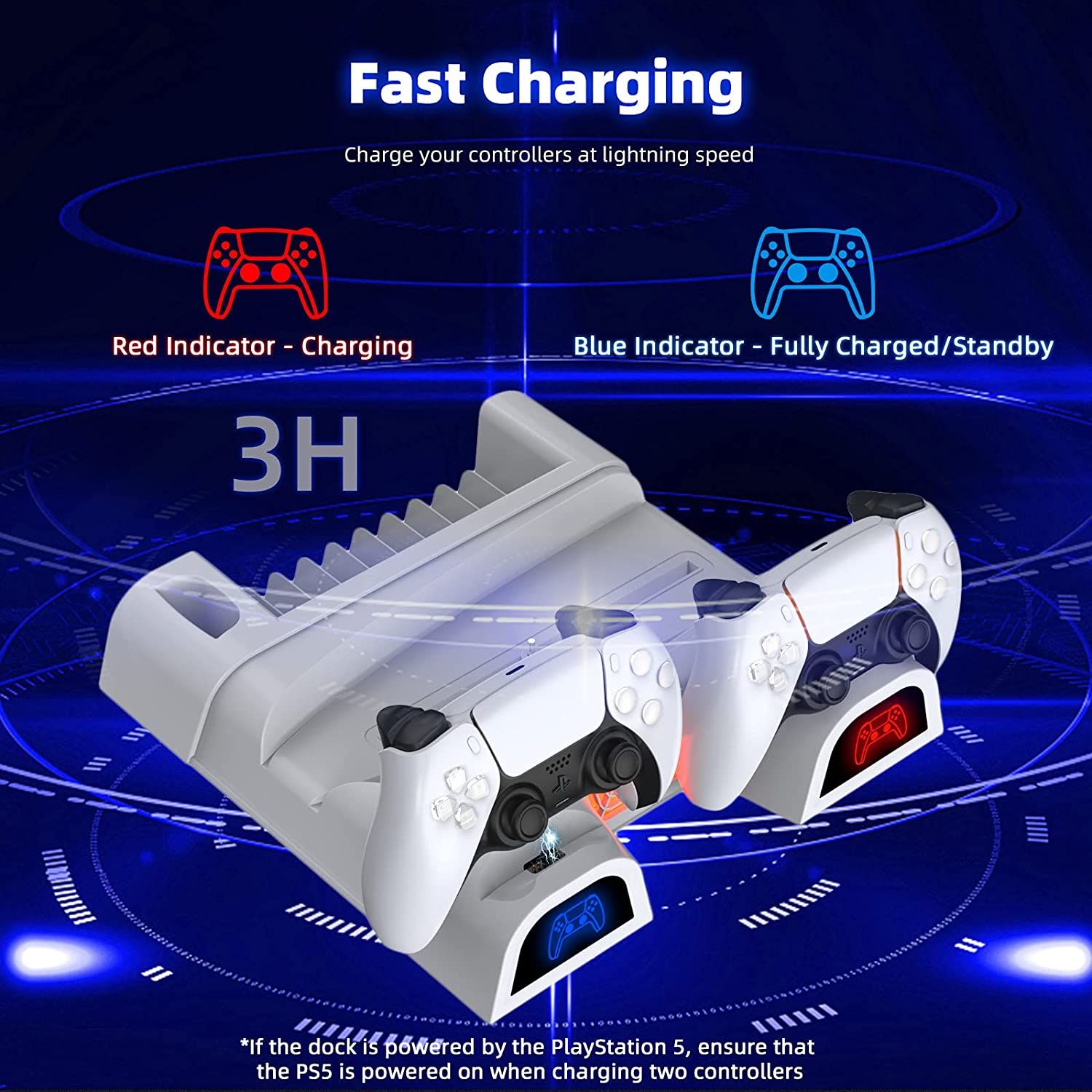 NexiGo PS5 Cooling Stand Fast Charging