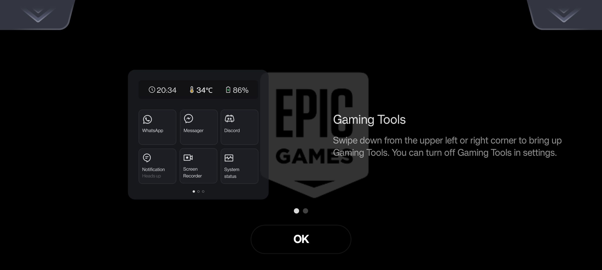 Gaming Tools prompt while launching a game for the first time 