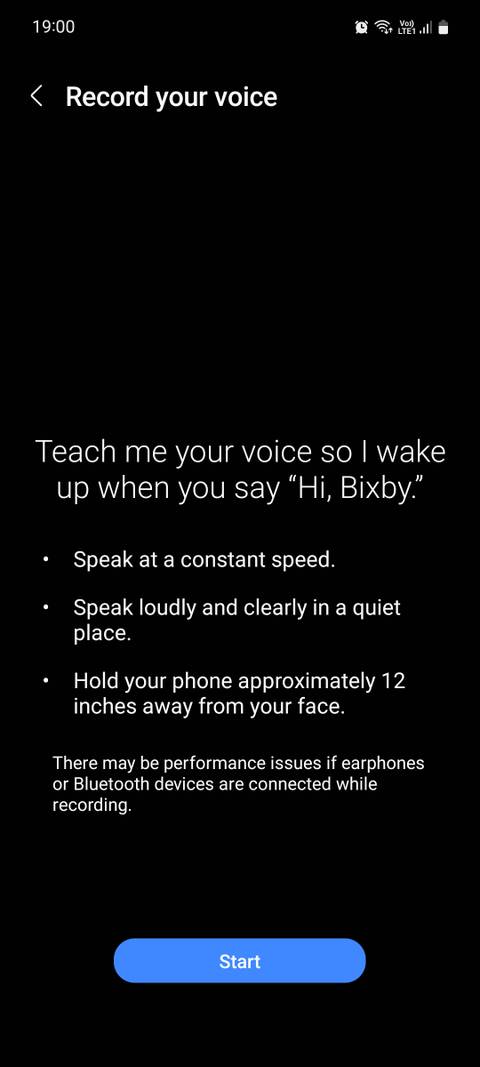 Samsung Bixby Record your voice