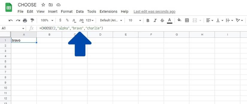 How to Use the CHOOSE Function in Google Sheets