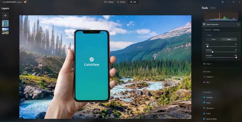 How to Create a Transparent Phone Effect in Luminar Neo