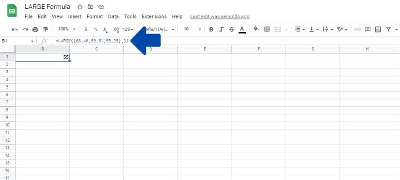How to Use the LARGE Function in Google Sheets