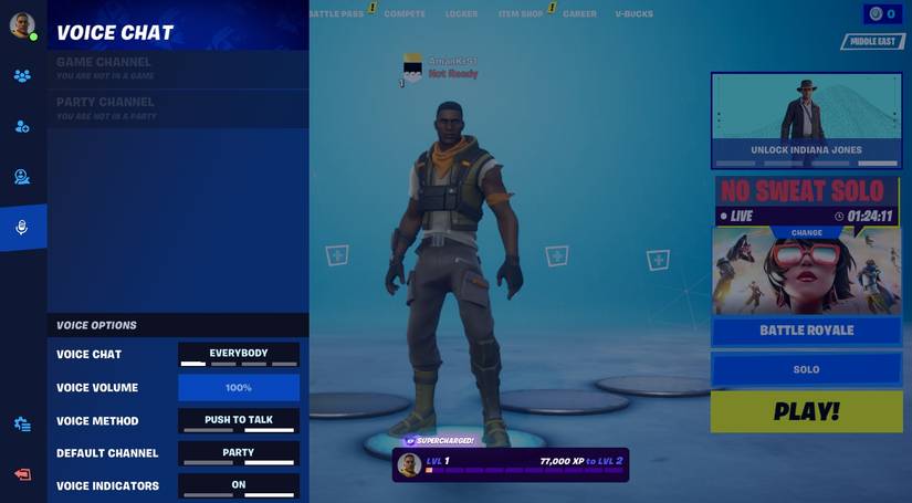 Different Voice channel of Fortnite