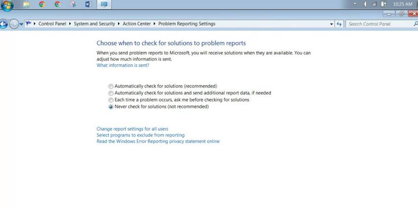 How to Disable Error Reporting in Windows