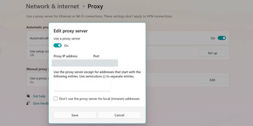disable a proxy server