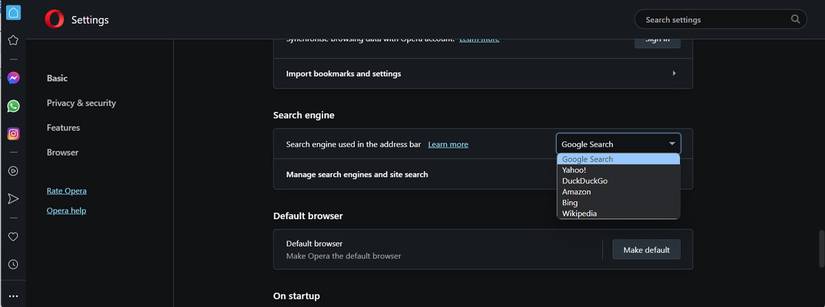 Opera Is Search Engine How to Change Your Browser's Default Search Engine