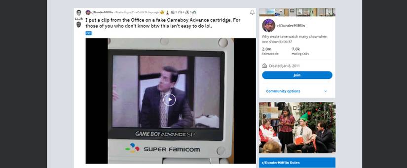 screenshot of video on reddit