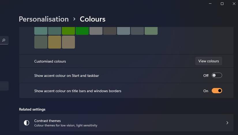 How to Set Colors for Active and Inactive Title Bars in Windows 11