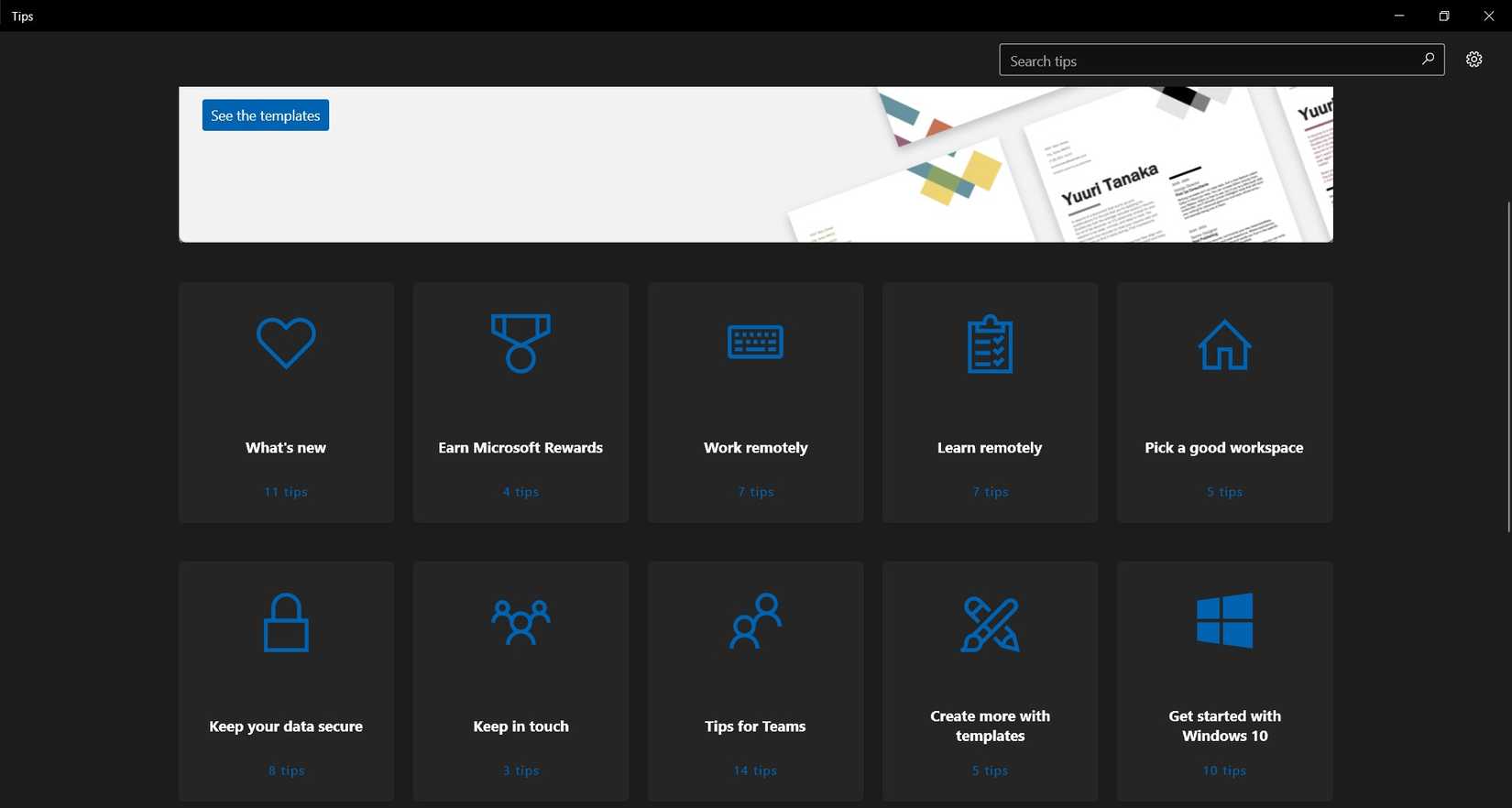 The Windows Tips App