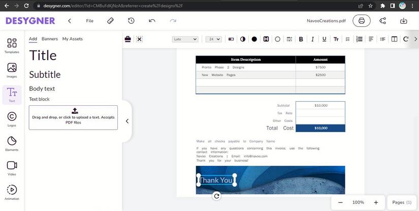 How to Correct Errors in a PDF Invoice