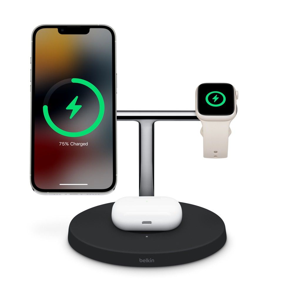 Belkin BoostUp Charge Pro 3-in-1 Wireless Charging Stand with MagSafe