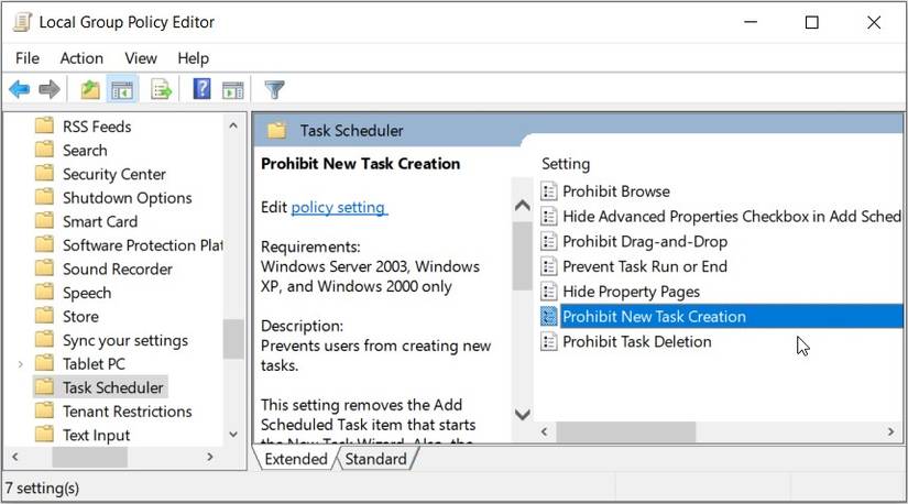 Allow Recent Task List How to Prevent Others From Creating, Deleting, or Running Tasks in the ...