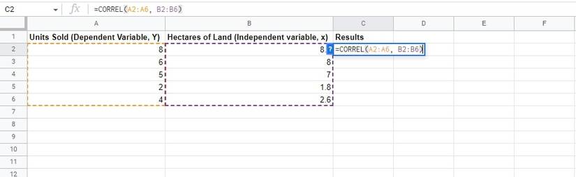 How to Calculate a Correlation in Google Sheets