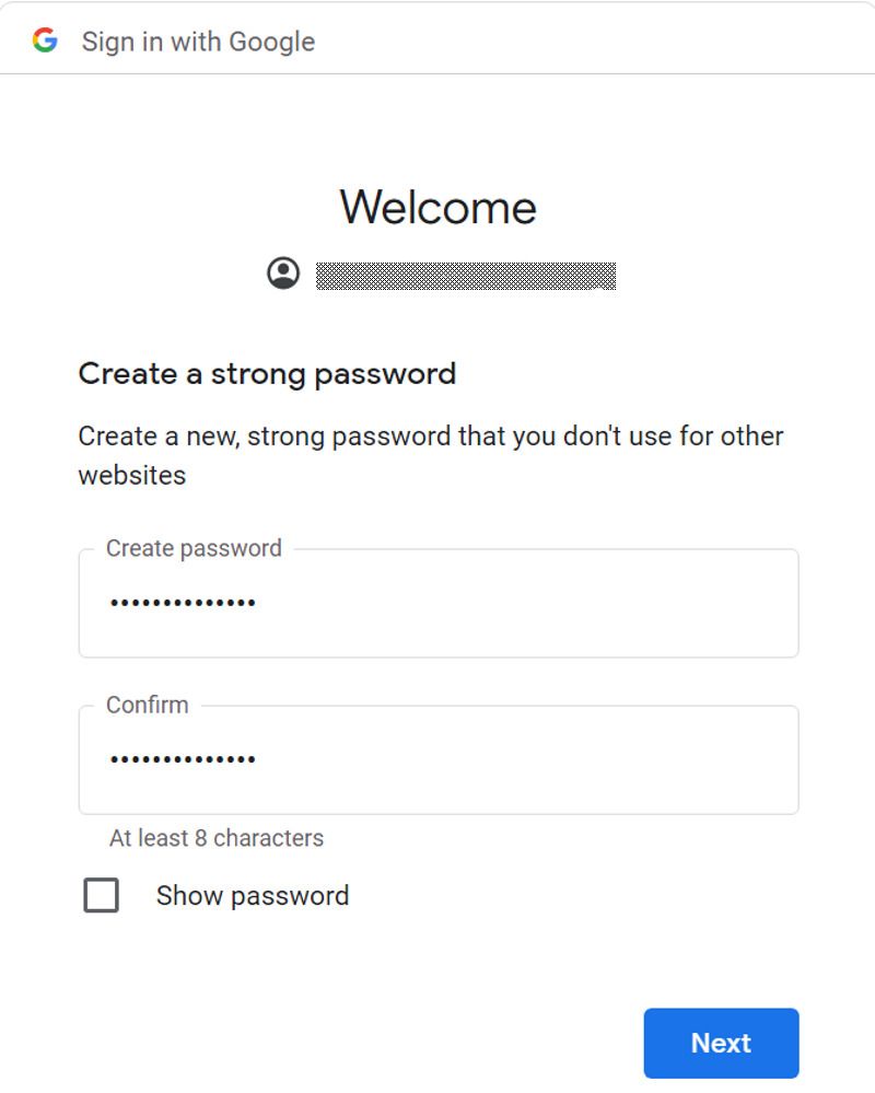 Create Password on Cryptotab