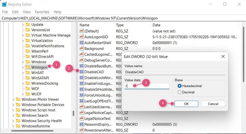 Secre Sign In How to Disable Secure Sign In With Ctrl + Alt + Delete in Windows 11