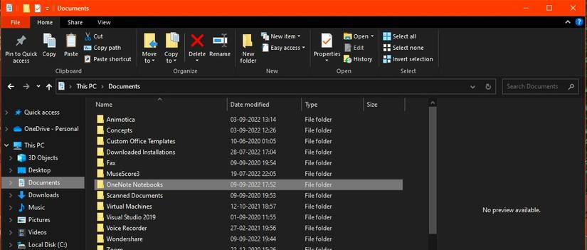 Double Click on OneNote Notebooks in Documents