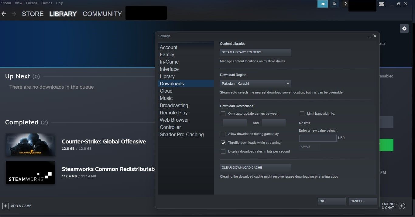 How To Fix The VAC Was Unable To Verify Your Game Session Error On Image 9 Opening The Steam Library Folder By Clicking On The Downloads Tab In Steam Settings 