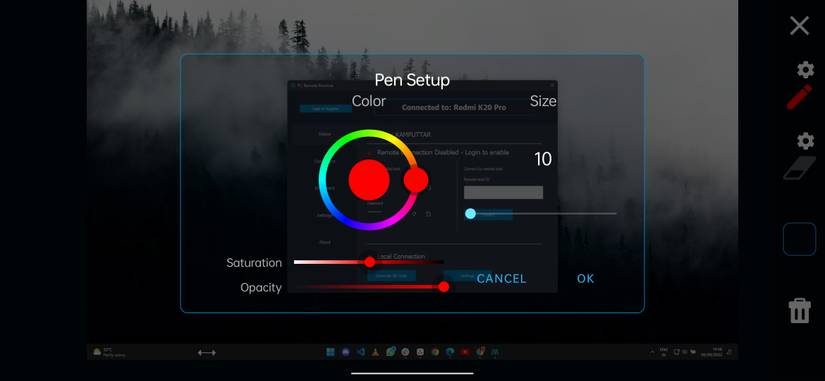 Options for customizing Pen