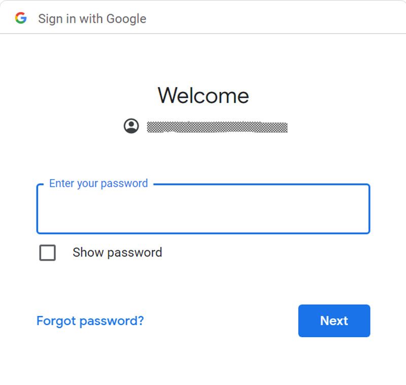 Password Field for Cryptotab Sign in