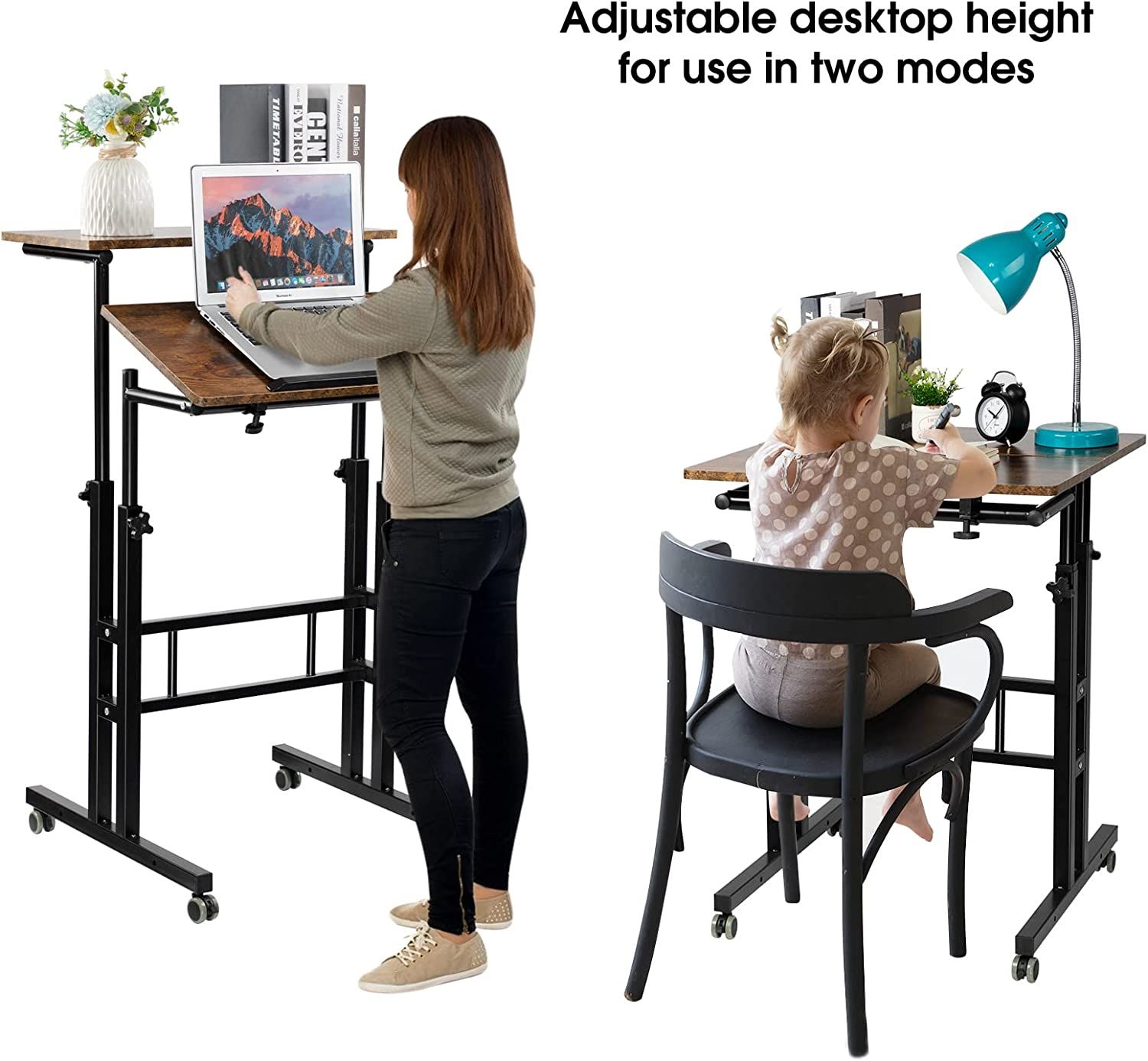 SIDUCAL Mobile Stand Up Desk Adjustable Height