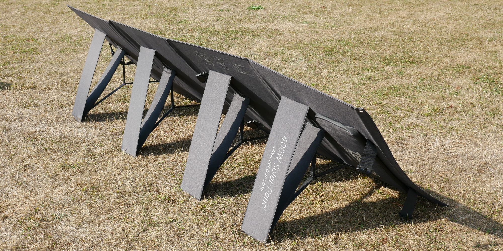 Zendure 400W Solar Panel Standing Back and Side View