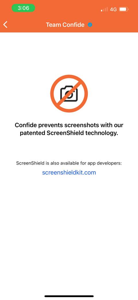 confide anti-screenshot technology 