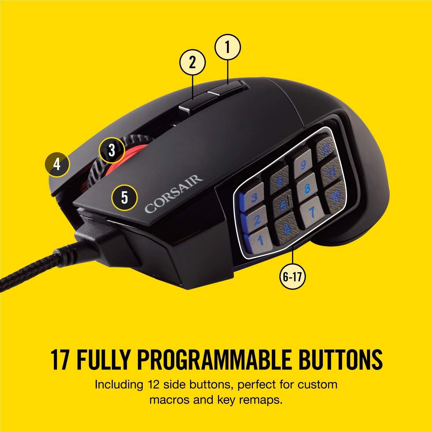 the corsair scimitar pro featuring 12 extra buttons