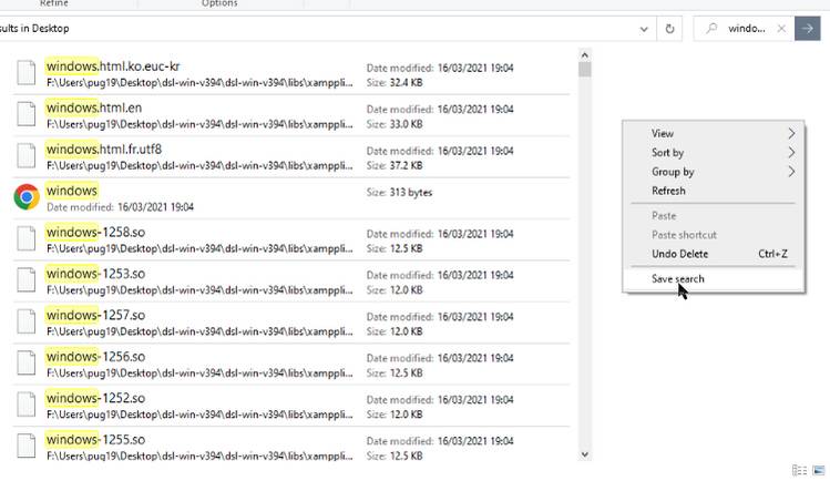 How to Save a Windows File Explorer Search for Future Use