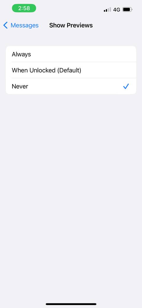 turn off message previews to hide messages on iphone