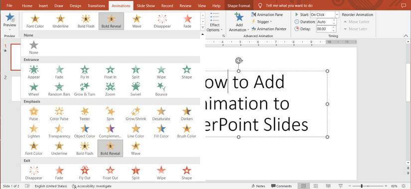 Powerpoint Animation List How to Add Cool Free Animation to PowerPoint Presentations