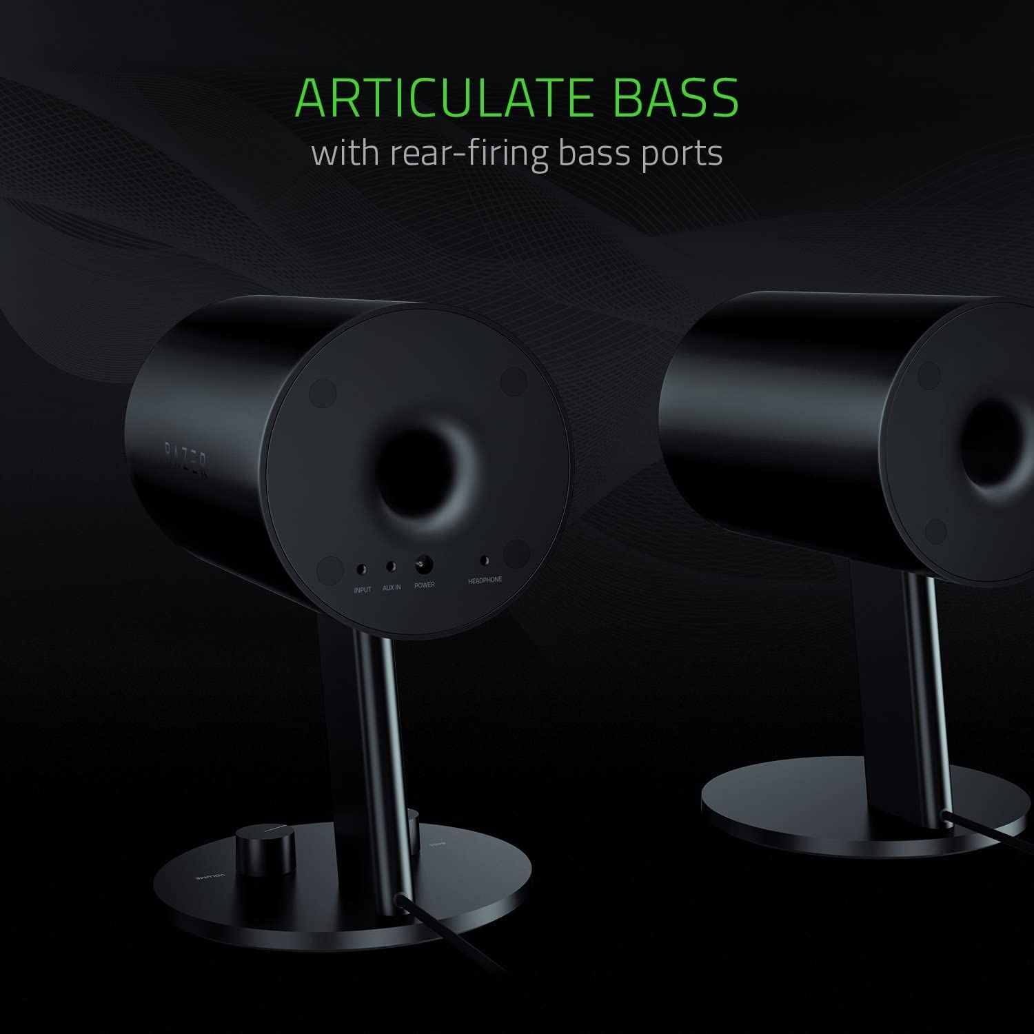 the rear facing bass ports of the razer nommo