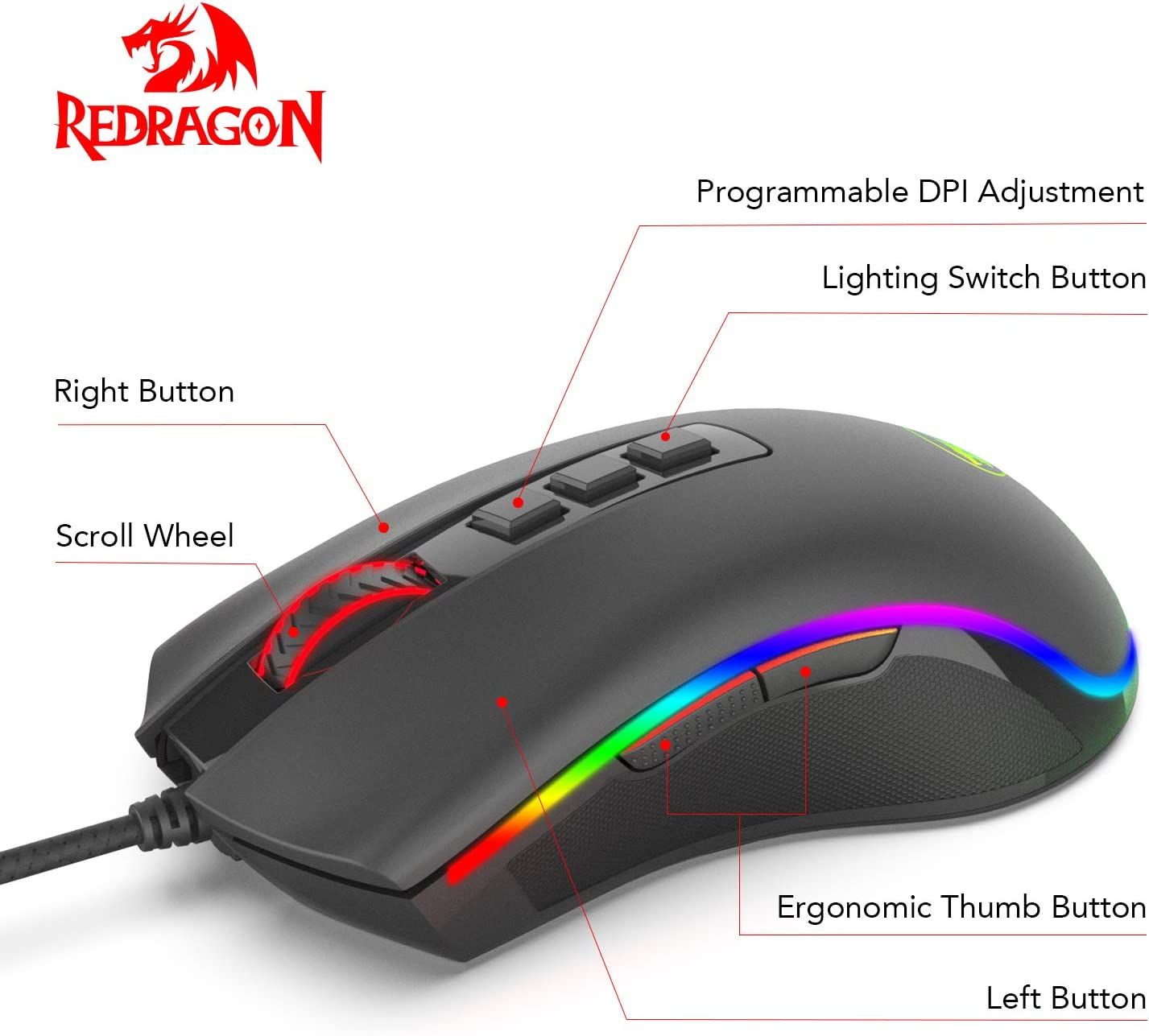 features of the redragon m711 cobra