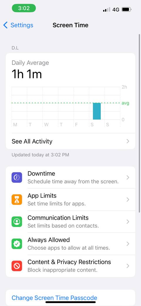 iphone screentime settings