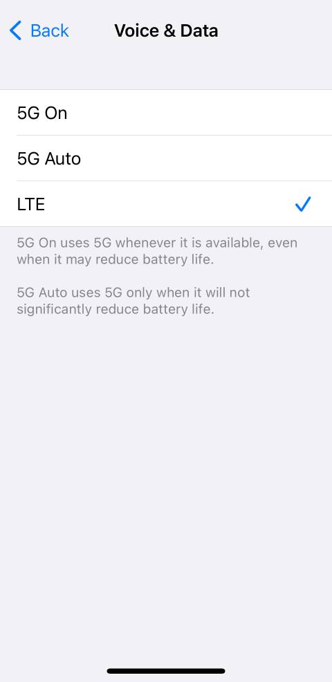 turn off 5g