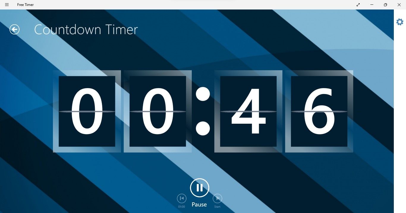 Interface of Free Timer App Showing Work Countdown