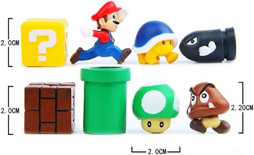 3D Super Mario Fridge Magnets Size