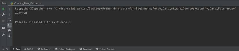 Build a Python Program to Fetch Data About Any Country