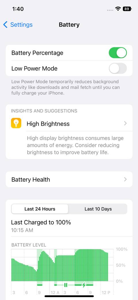 Battery Settings iPhone
