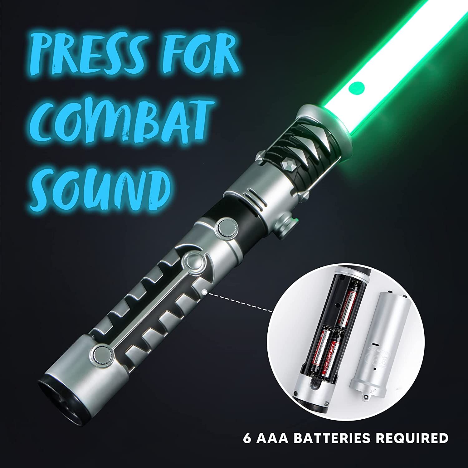 Joyin Light Up Saber 2-in-1 LED FX Dual Light Swords Set with Sound Sound