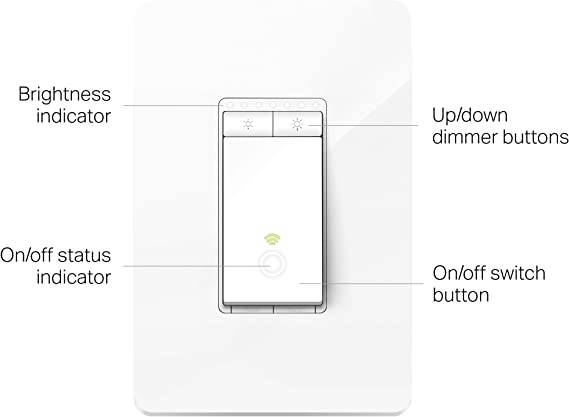 GS SW2-2 Smart Dimmer Switch – Used, Tested Works – App Controlled, Alexa, Google Home – White