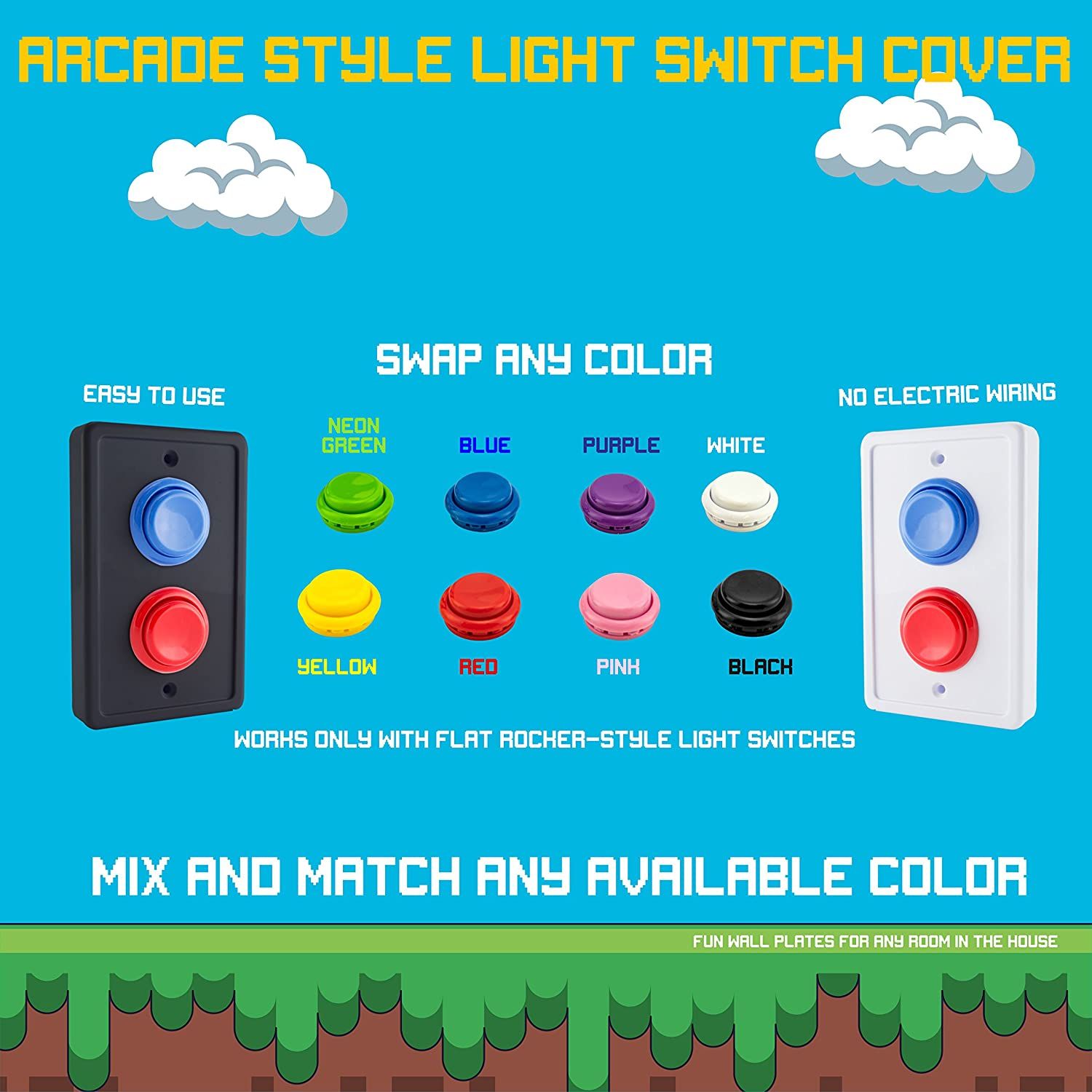 LightCore Arcade Light Switch Plate Cover Colors