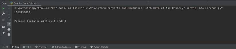 Build a Python Program to Fetch Data About Any Country