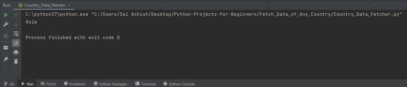 Build a Python Program to Fetch Data About Any Country