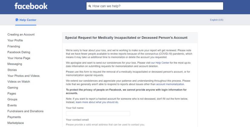 How to Get a Deceased Family Member's Facebook Account Memorialized or ...