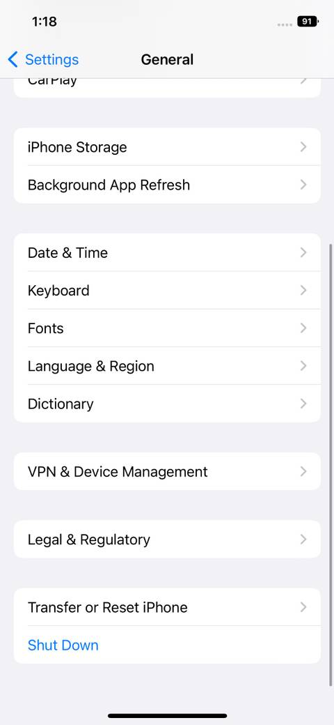 Transfer or Reset iPhone