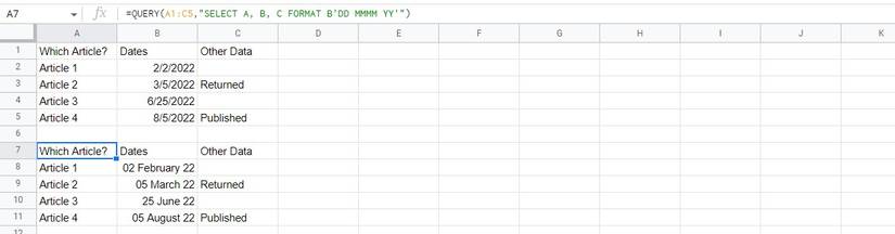 How to Change Month Numbers to Names in Google Sheets