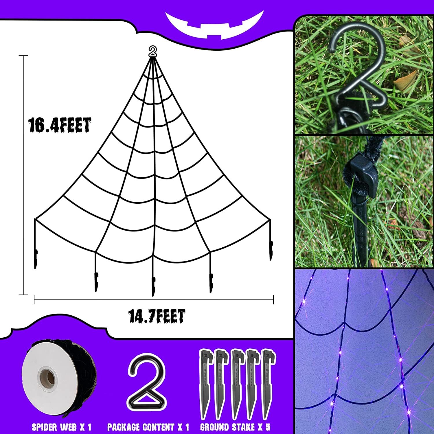 Vanthylit Giant Black Spider Web Specs