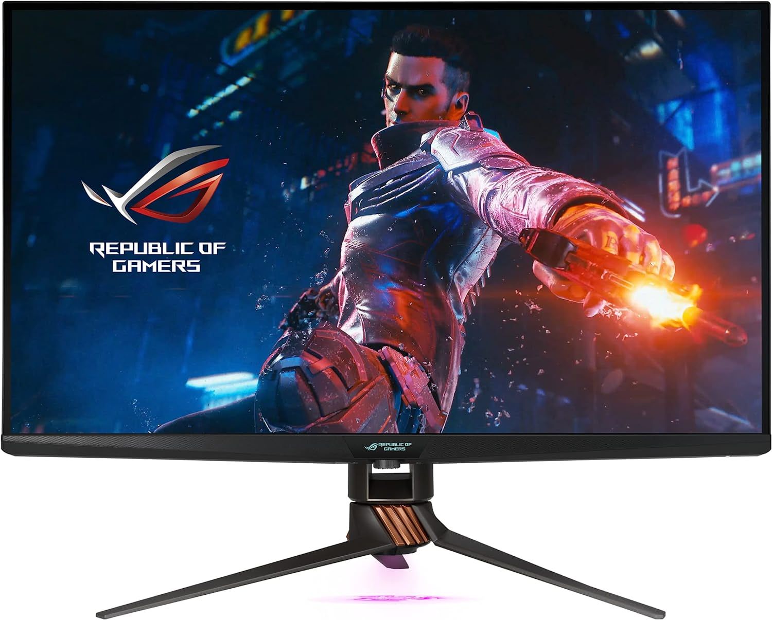the asus rog swift pg32uqx featuring rog branded artwork