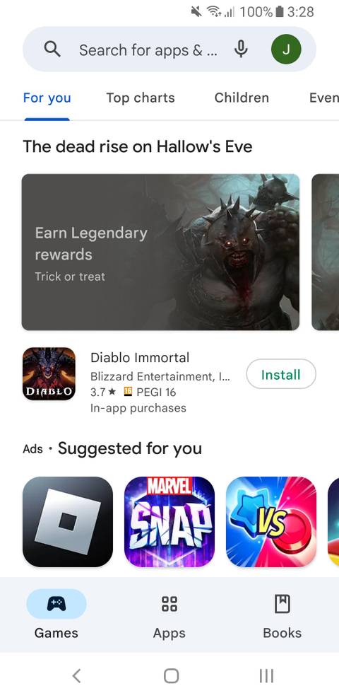 google play store homepage